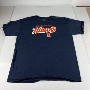 Champion Illinois Fighting Illini Shirt Fits Medium Blue Faded Logo Tee Tag L